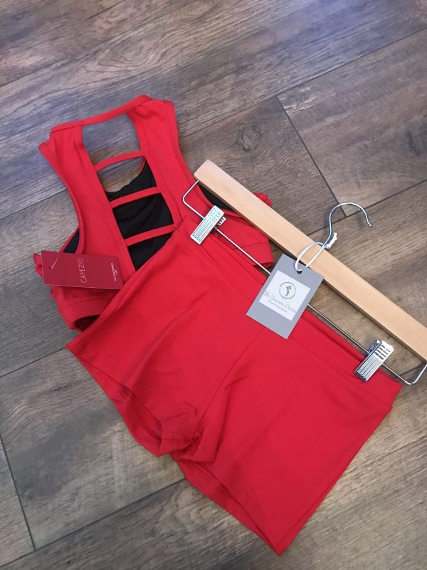 Capezio ladder back top and shorts RED *