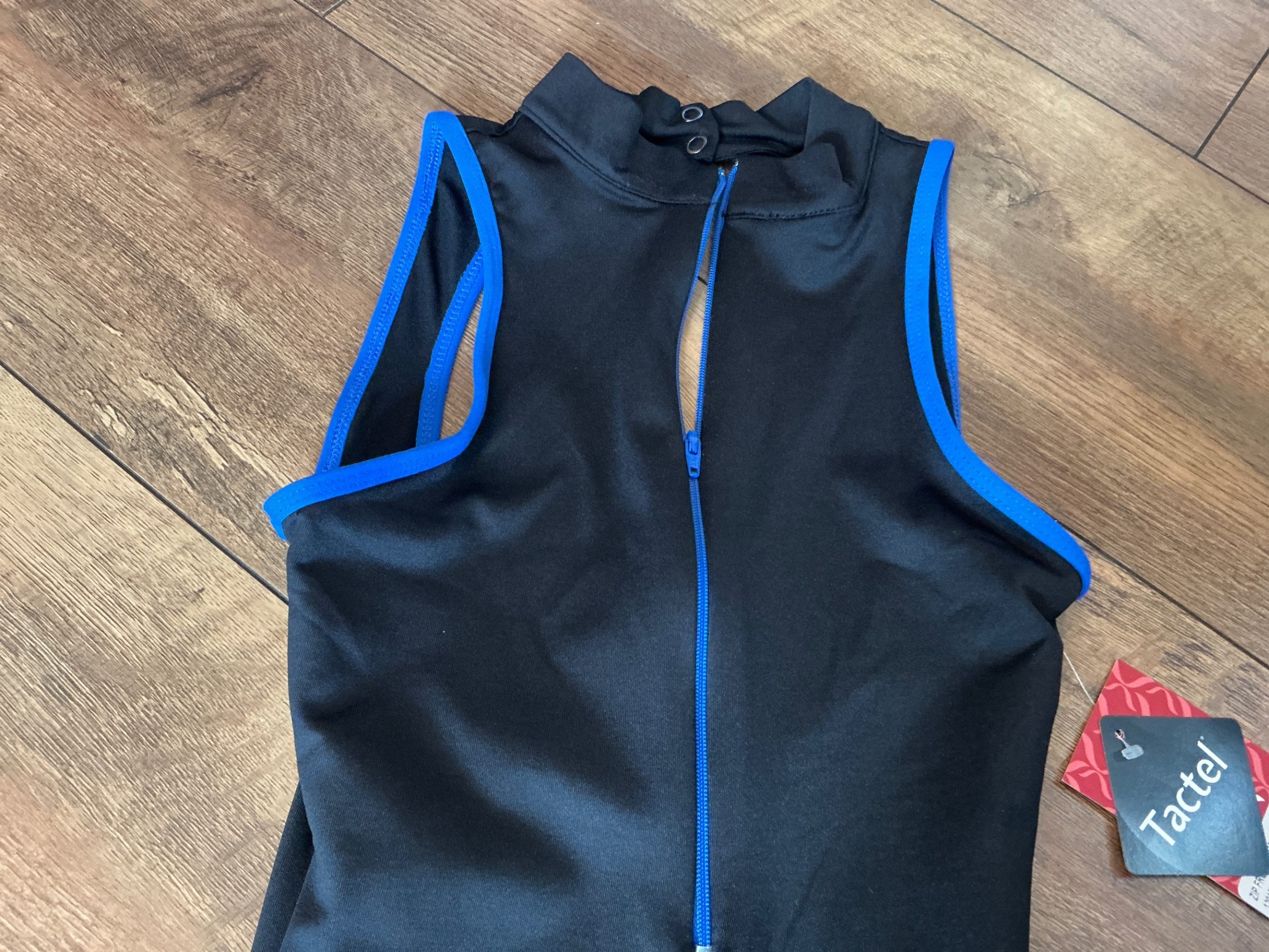 Capezio blue zipped leotard