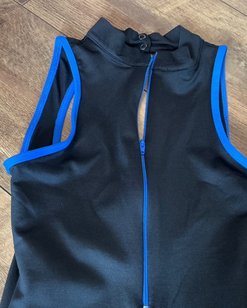 Capezio blue zipped leotard