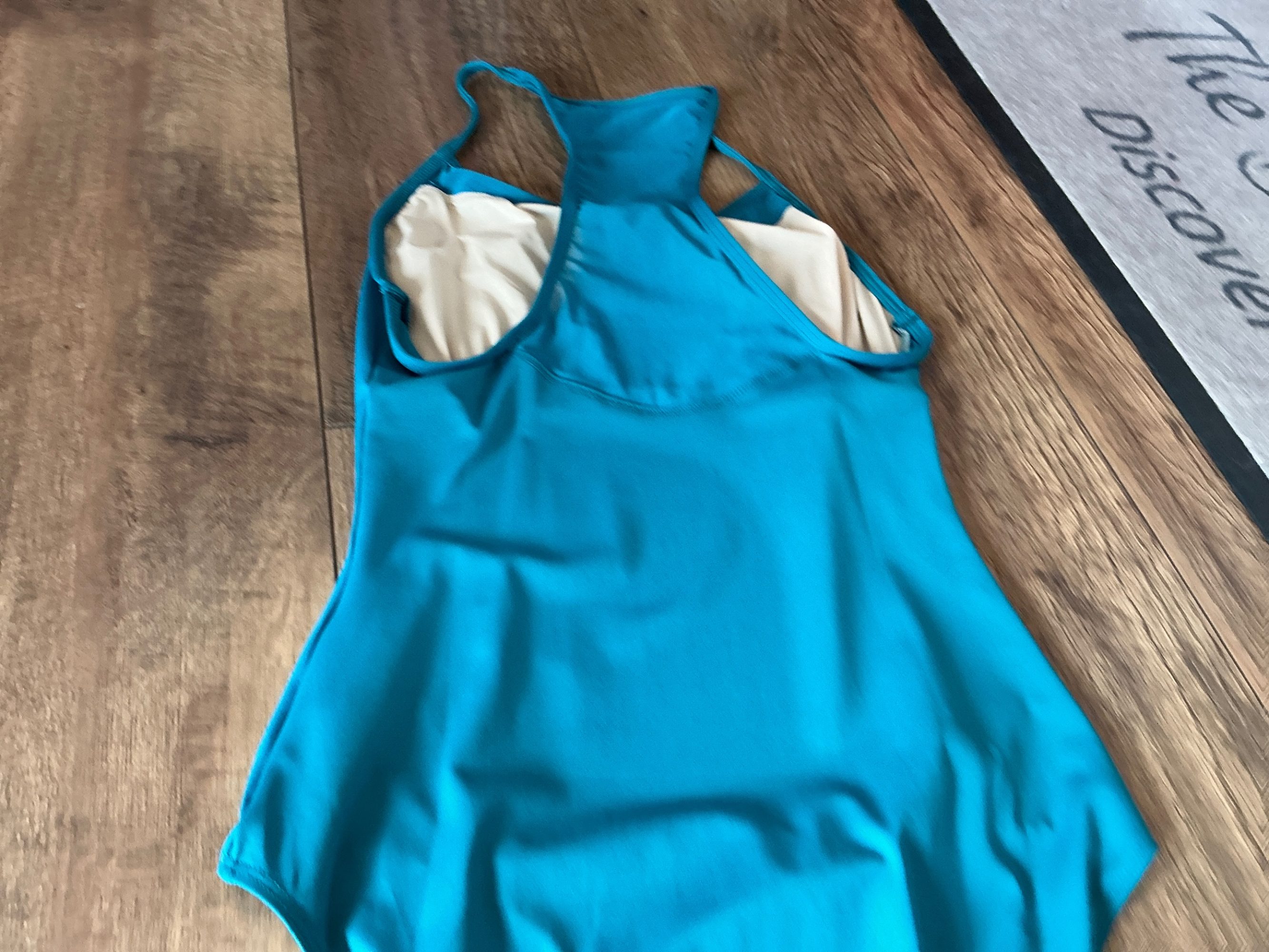 Plume mesh back leotard