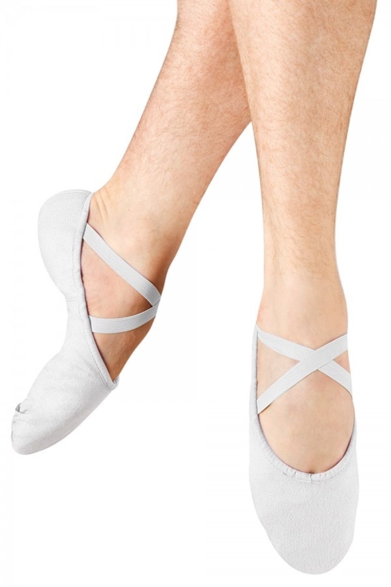 White Canvas split sole ballet slipper