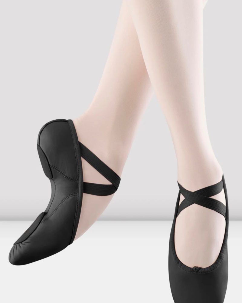 Black leather slipper