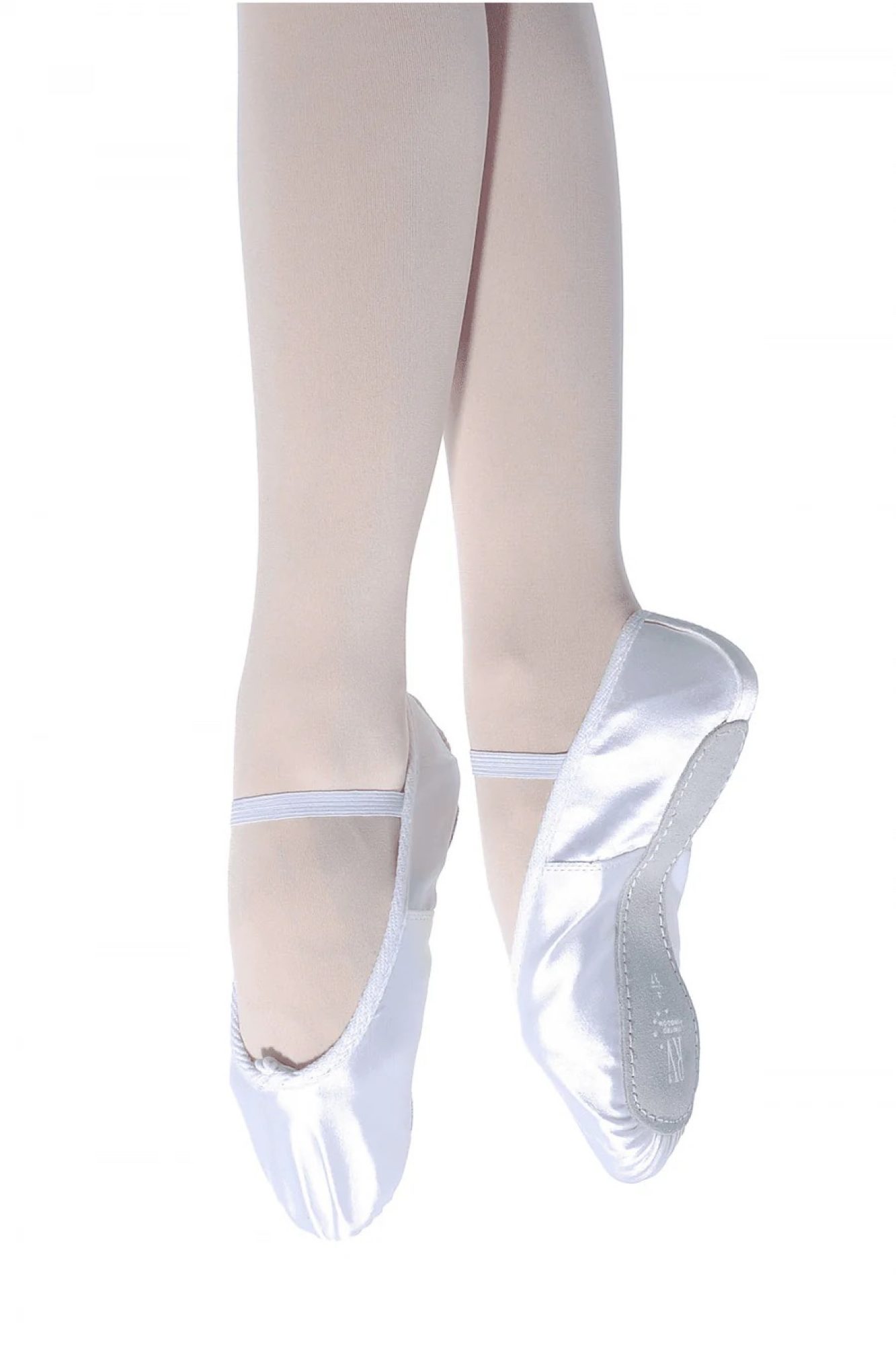 Satin slippers white