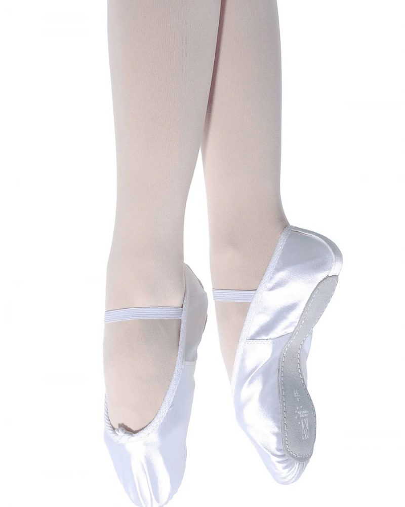 Satin slippers white